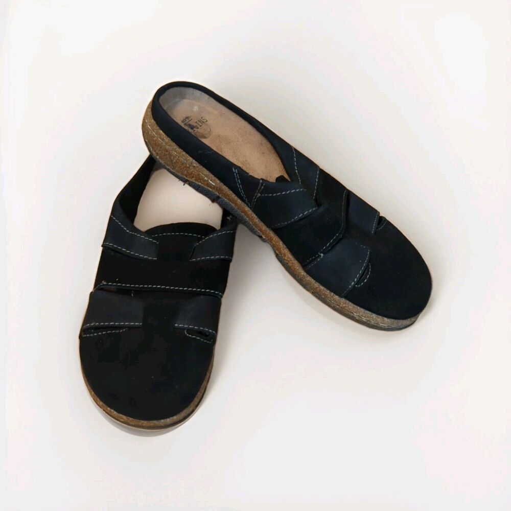 Earth Origins Essential Ellery Clog Mules Slip On Shoes Womens 7 M Black Casual